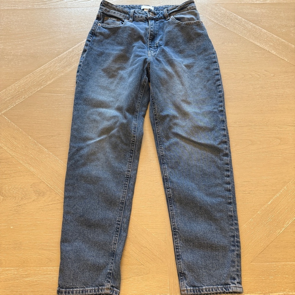 H&M Women's Straight Wide Jeans - Medium Blue